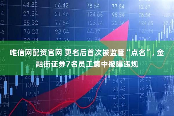 唯信网配资官网 更名后首次被监管“点名”, 金融街证券7名员工集中被曝违规