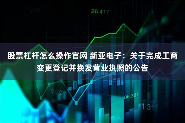 股票杠杆怎么操作官网 新亚电子：关于完成工商变更登记并换发营业执照的公告