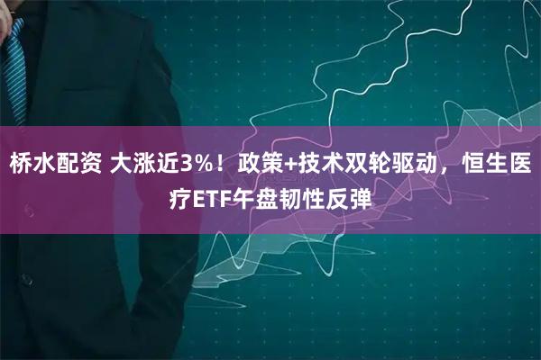 桥水配资 大涨近3%！政策+技术双轮驱动，恒生医疗ETF午盘韧性反弹