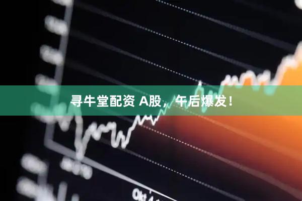 寻牛堂配资 A股，午后爆发！